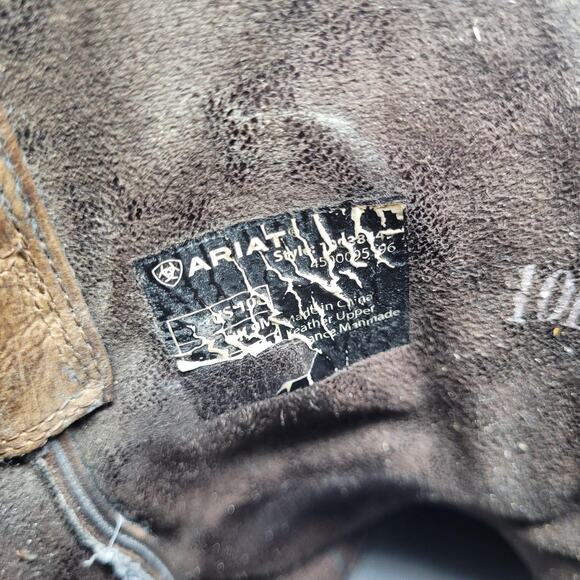 Ariat Boots Mens 10D Brown Leather Western Cowboy Square Toe 100038449 Layton - Picture 14 of 15